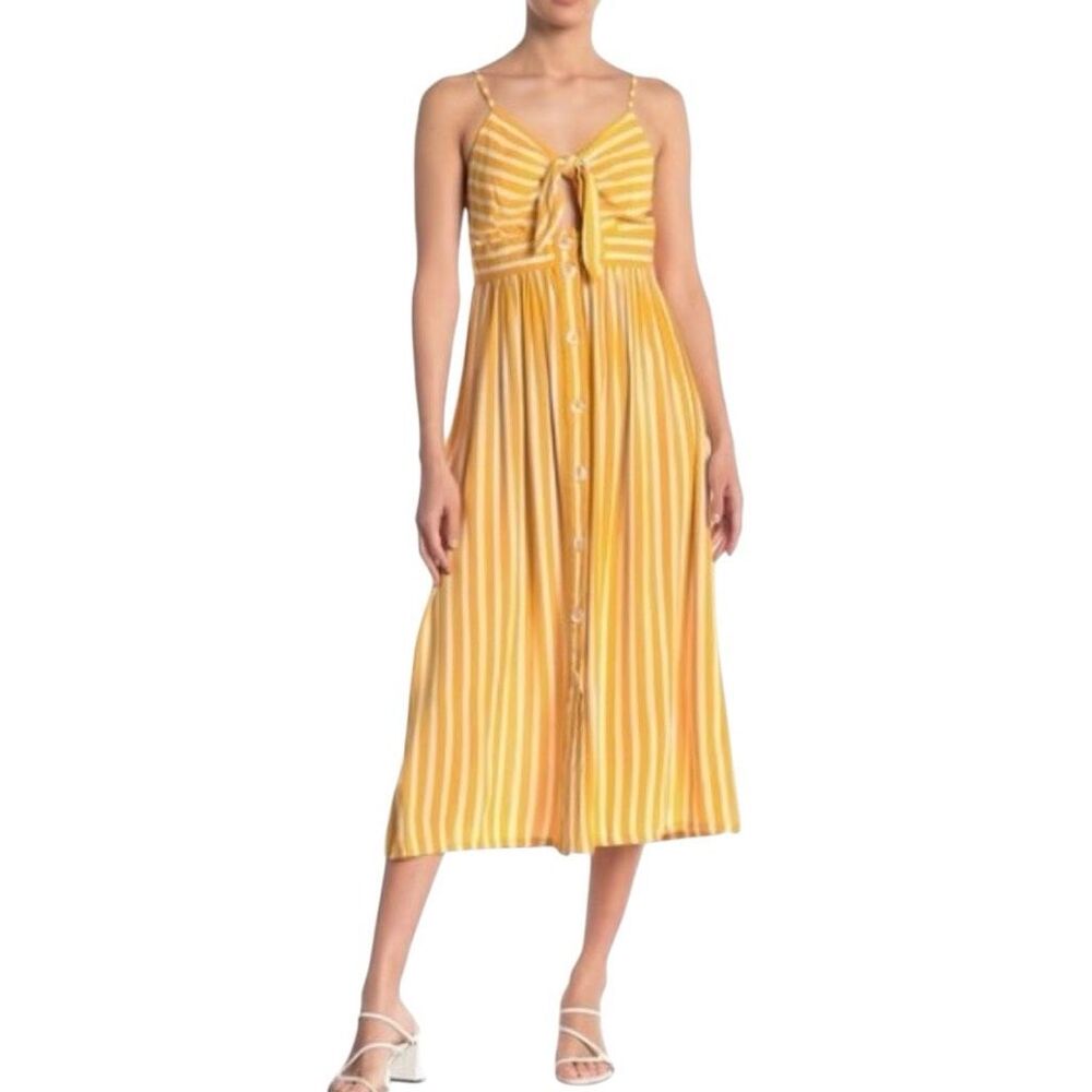 Draper James Striped Sundress Size Large Yellow and White
